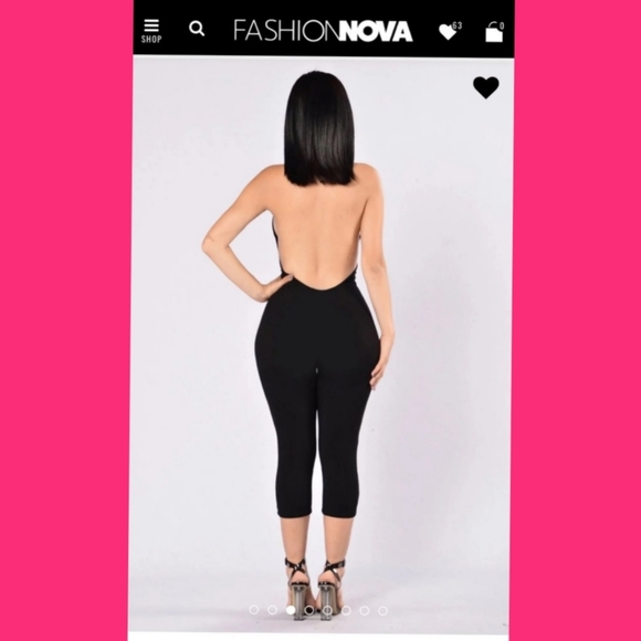 FASHION NOVA BLK RIBBED JUMPSUIT - Picture 3 of 14